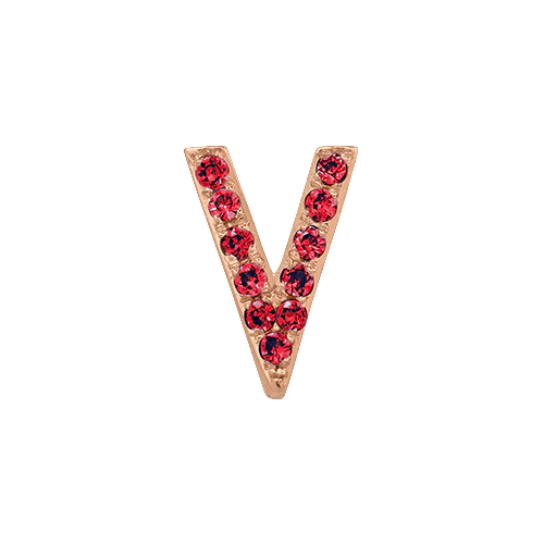 Ruby + 14k Rose Gold Letter Charm - Image 22