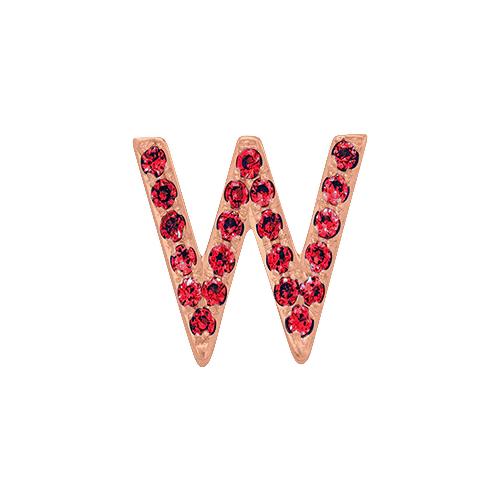 Ruby + 14k Rose Gold Letter Charm - Image 23