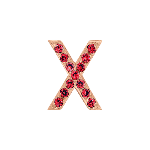 Ruby + 14k Rose Gold Letter Charm - Image 24