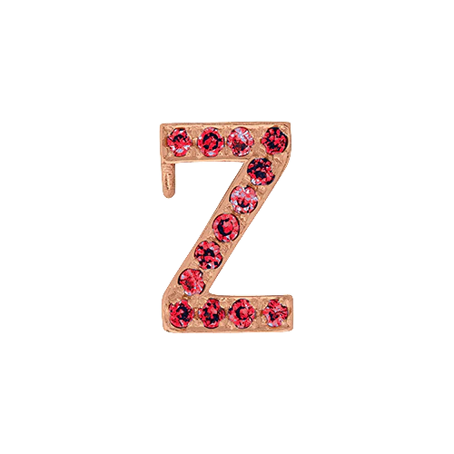 Ruby + 14k Rose Gold Letter Charm - Image 26