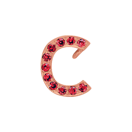 Ruby + 14k Rose Gold Letter Charm - Image 3