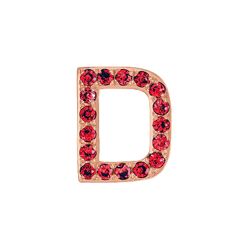 Ruby + 14k Rose Gold Letter Charm - Image 4