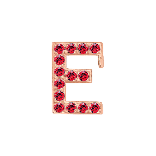 Ruby + 14k Rose Gold Letter Charm - Image 5