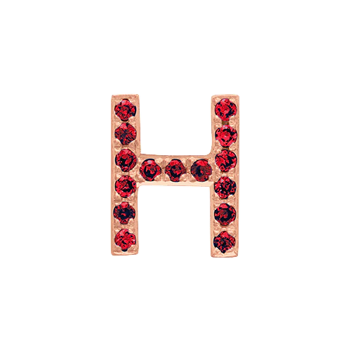 Ruby + 14k Rose Gold Letter Charm - Image 8