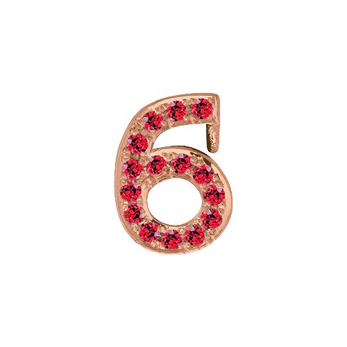 Ruby + 14k Rose Gold Number Charm - Image 7