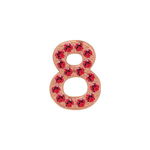Ruby + 14k Rose Gold Number Charm - Image 9