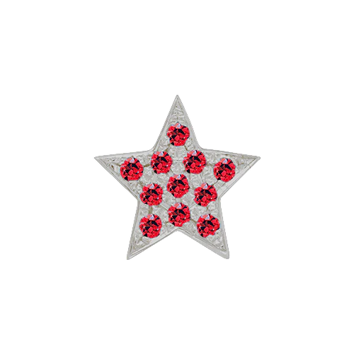 Ruby + 14k White Gold Emoji Charm - Image 2