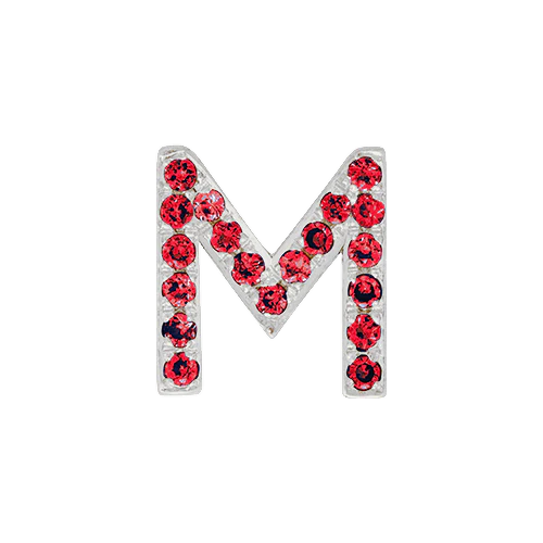 Ruby + 14k White Gold Letter Charm - Image 13