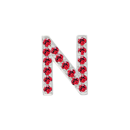 Ruby + 14k White Gold Letter Charm - Image 14