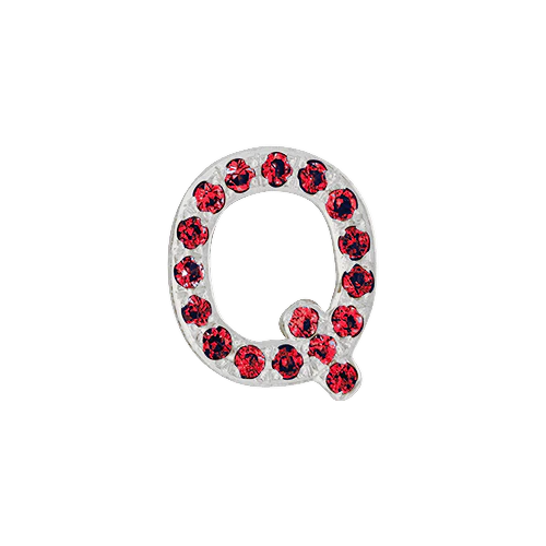 Ruby + 14k White Gold Letter Charm - Image 17