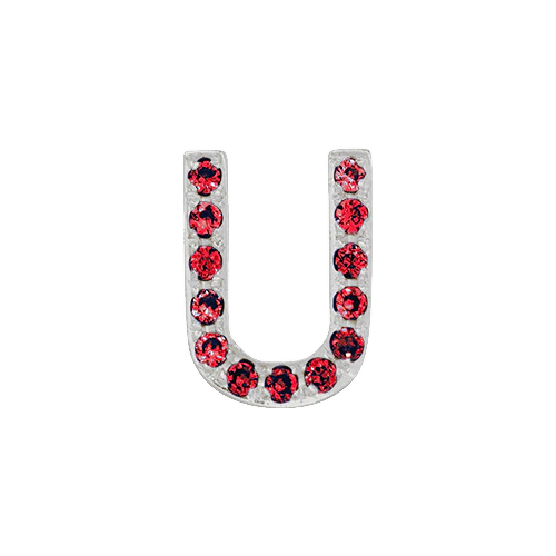 Ruby + 14k White Gold Letter Charm - Image 21