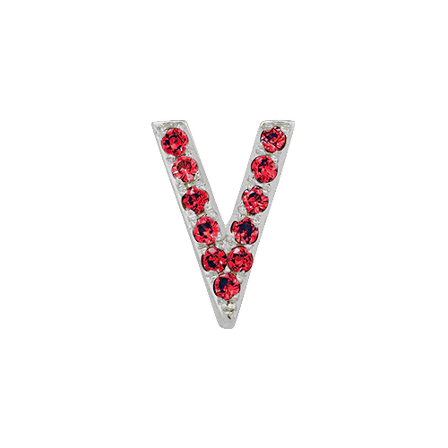 Ruby + 14k White Gold Letter Charm - Image 22