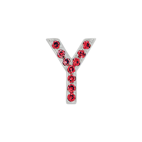 Ruby + 14k White Gold Letter Charm - Image 25