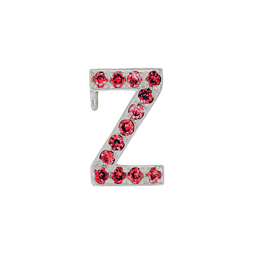 Ruby + 14k White Gold Letter Charm - Image 26