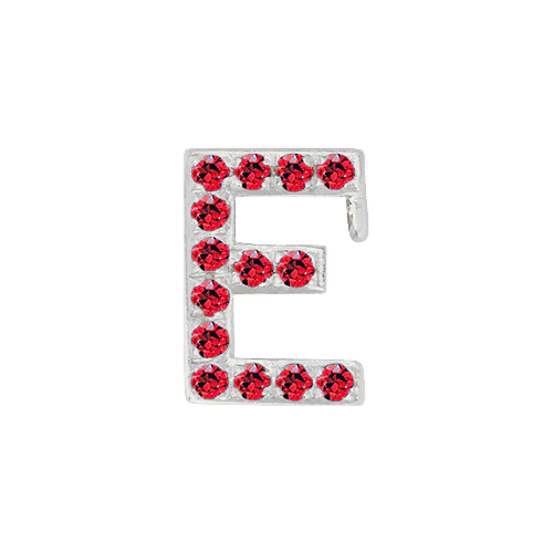 Ruby + 14k White Gold Letter Charm - Image 5