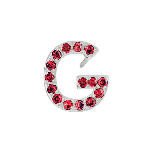 Ruby + 14k White Gold Letter Charm - Image 7