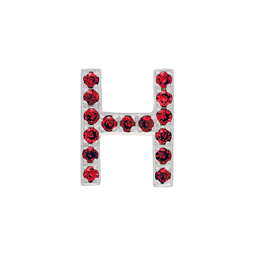 Ruby + 14k White Gold Letter Charm - Image 8
