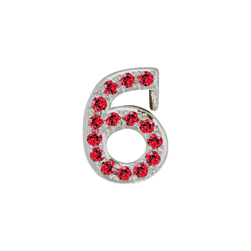 Ruby + 14k White Gold Number Charm - Image 7