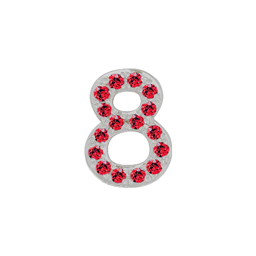 Ruby + 14k White Gold Number Charm - Image 9