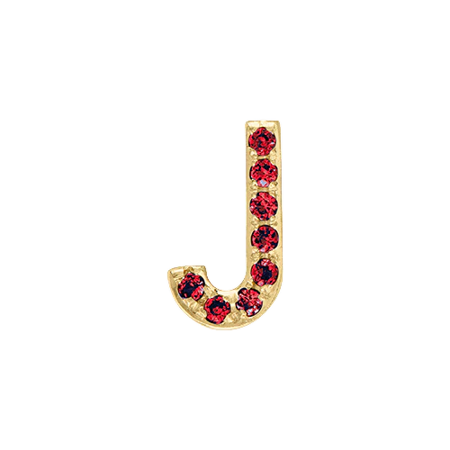 Ruby + 14k Yellow Gold Letter Charm - Image 10