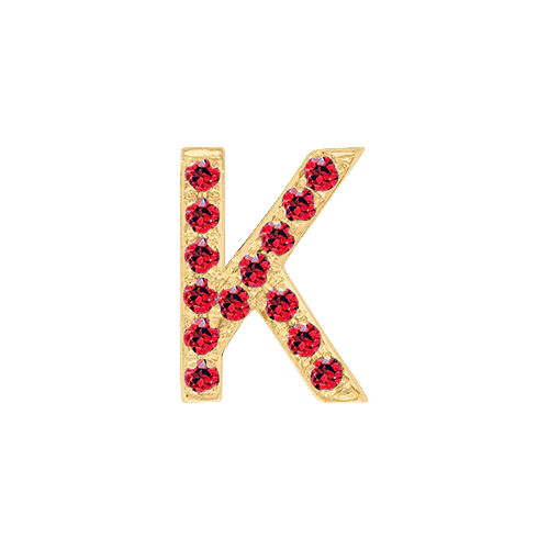 Ruby + 14k Yellow Gold Letter Charm - Image 11