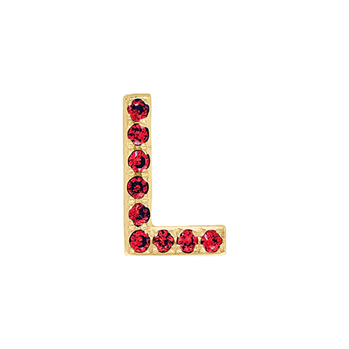 Ruby + 14k Yellow Gold Letter Charm - Image 12