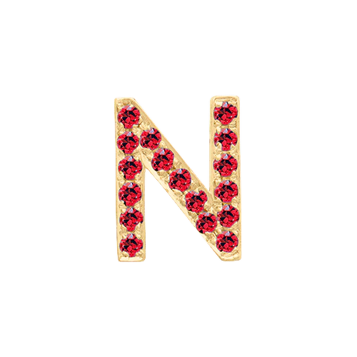 Ruby + 14k Yellow Gold Letter Charm - Image 14