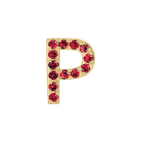 Ruby + 14k Yellow Gold Letter Charm - Image 16