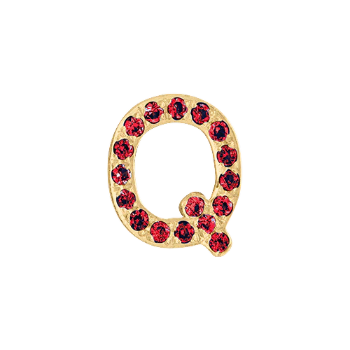 Ruby + 14k Yellow Gold Letter Charm - Image 17