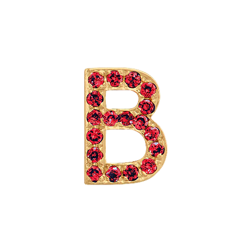 Ruby + 14k Yellow Gold Letter Charm - Image 2