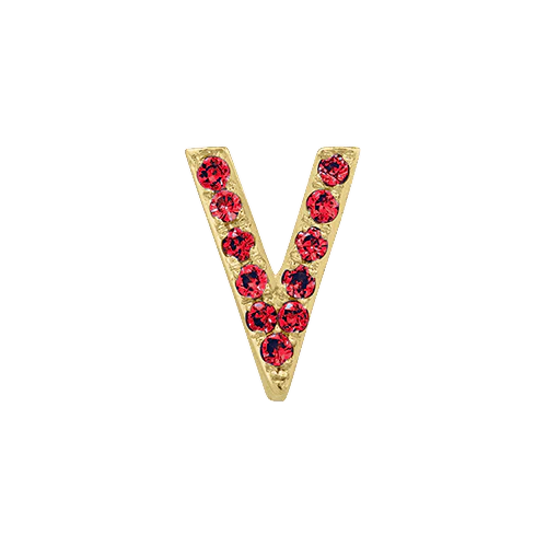 Ruby + 14k Yellow Gold Letter Charm - Image 22