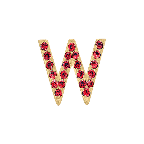 Ruby + 14k Yellow Gold Letter Charm - Image 23