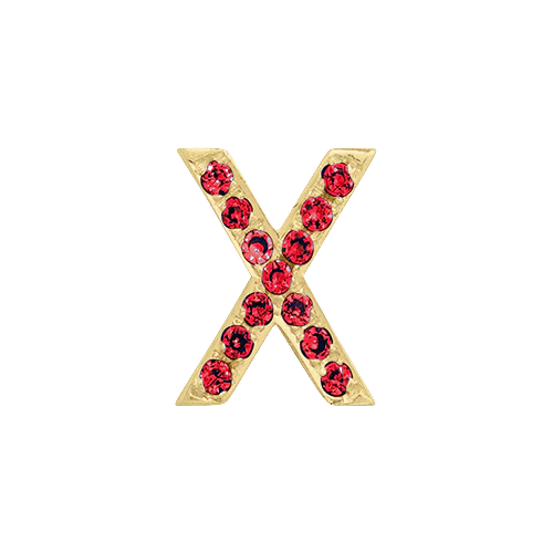 Ruby + 14k Yellow Gold Letter Charm - Image 24