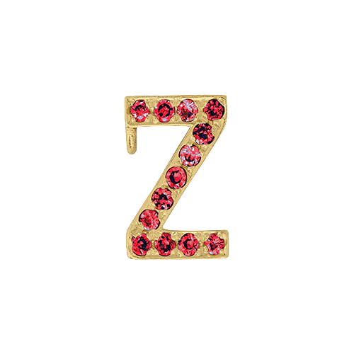 Ruby + 14k Yellow Gold Letter Charm - Image 26