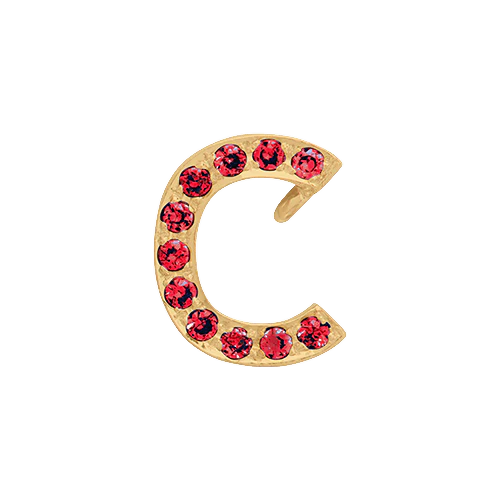 Ruby + 14k Yellow Gold Letter Charm - Image 3
