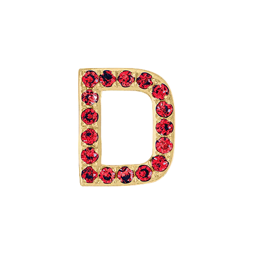 Ruby + 14k Yellow Gold Letter Charm - Image 4