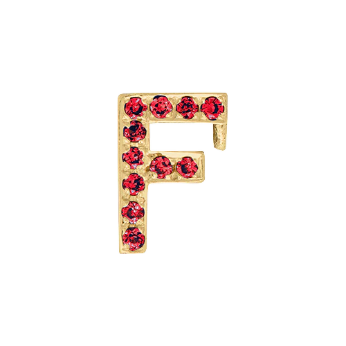 Ruby + 14k Yellow Gold Letter Charm - Image 6