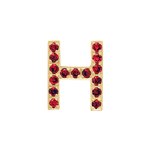 Ruby + 14k Yellow Gold Letter Charm - Image 8