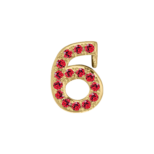 Ruby + 14k Yellow Gold Number Charm - Image 7