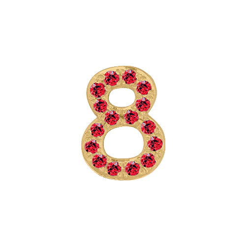 Ruby + 14k Yellow Gold Number Charm - Image 9