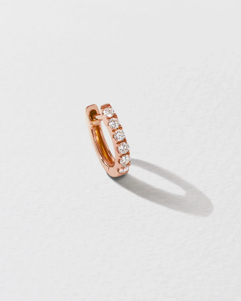 Small Diamond Chubby Huggie Earring - Image 5