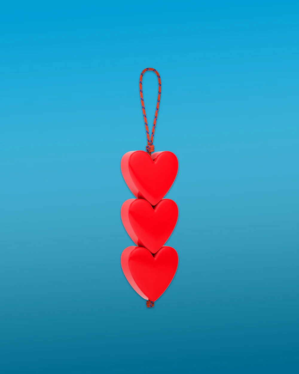 Trio of Hearts Cord Bag Charm - Image 3