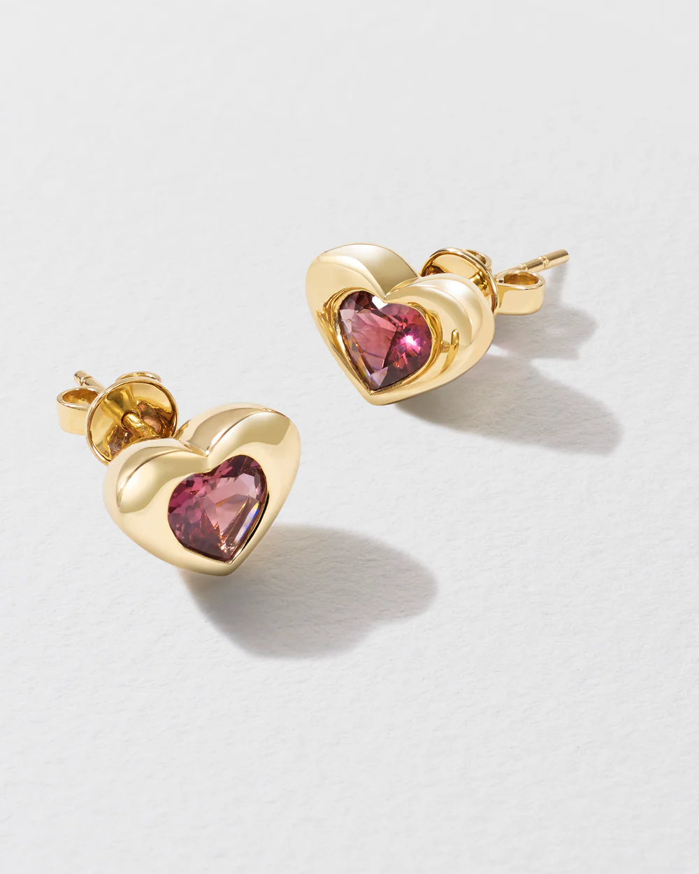 Tourmaline Total Stud Heart Earrings - Image 3