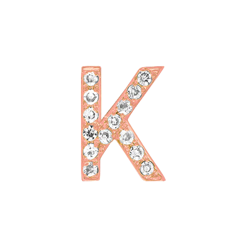 White Diamond + 14k Rose Gold Letter Charm - Image 11