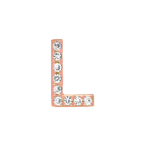White Diamond + 14k Rose Gold Letter Charm - Image 12
