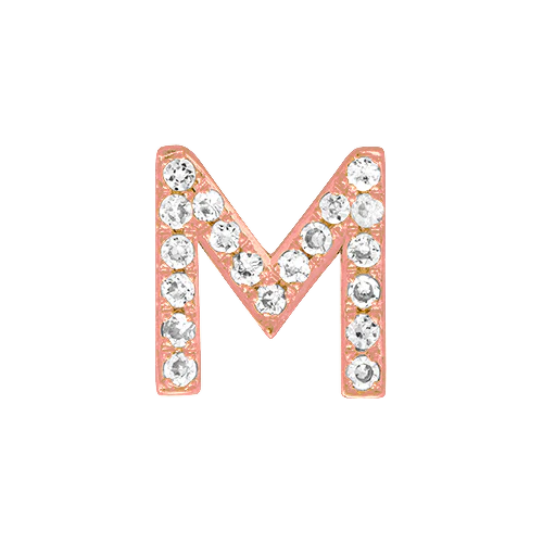 White Diamond + 14k Rose Gold Letter Charm - Image 13