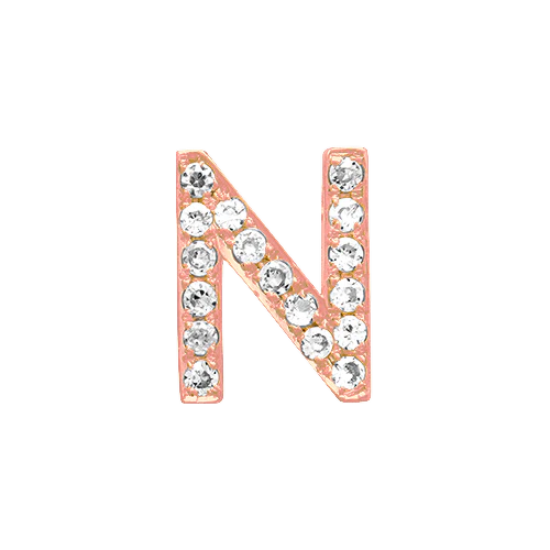 White Diamond + 14k Rose Gold Letter Charm - Image 14