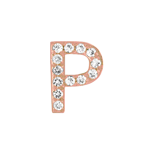 White Diamond + 14k Rose Gold Letter Charm - Image 16