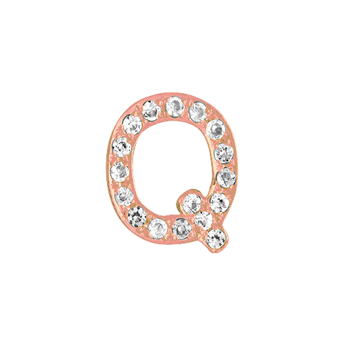 White Diamond + 14k Rose Gold Letter Charm - Image 17