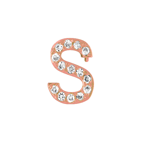 White Diamond + 14k Rose Gold Letter Charm - Image 19